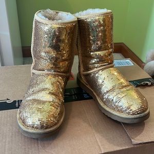 Ugg gold sequined boots